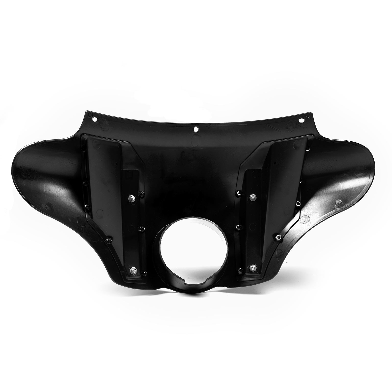 15" Tall Blackout Batwing Windshield Headlight Fairing Compatible with Harley Davidson, Honda and Indian