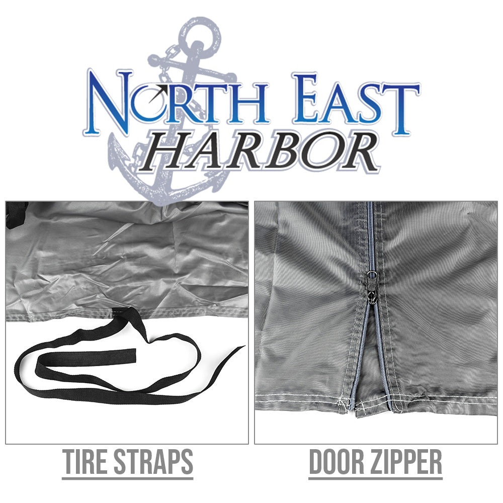 Gray Car Cover For Jeep Wrangler 2007-2022 JK, JL Models | Waterproof Fabric, Weather Protection, with Driver Door Zipper