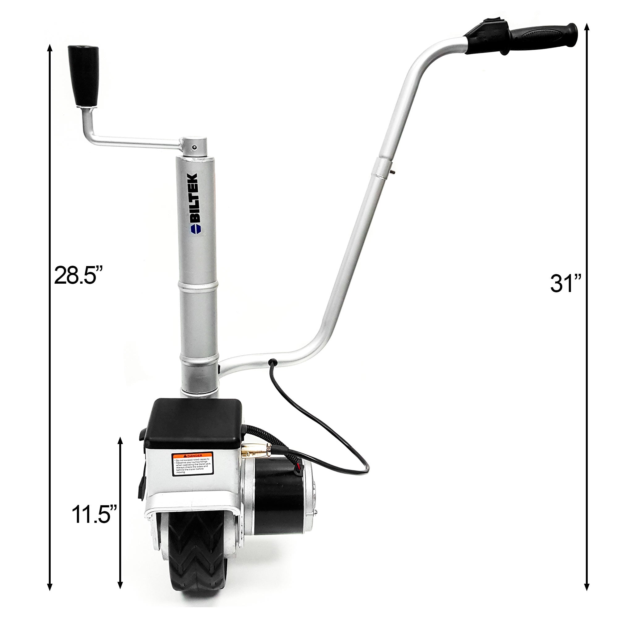 12V Electric Mini Mover Jockey Wheel Caravan Boat Trailer Jack Camper w/ Lock and Key