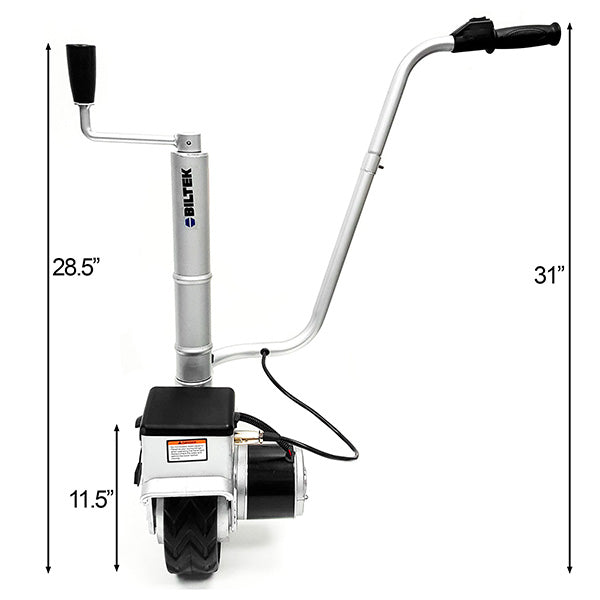 12V Electric Mini Mover Jockey Wheel Caravan Boat Trailer Jack Camper w/ Lock and Key + KMG Battery
