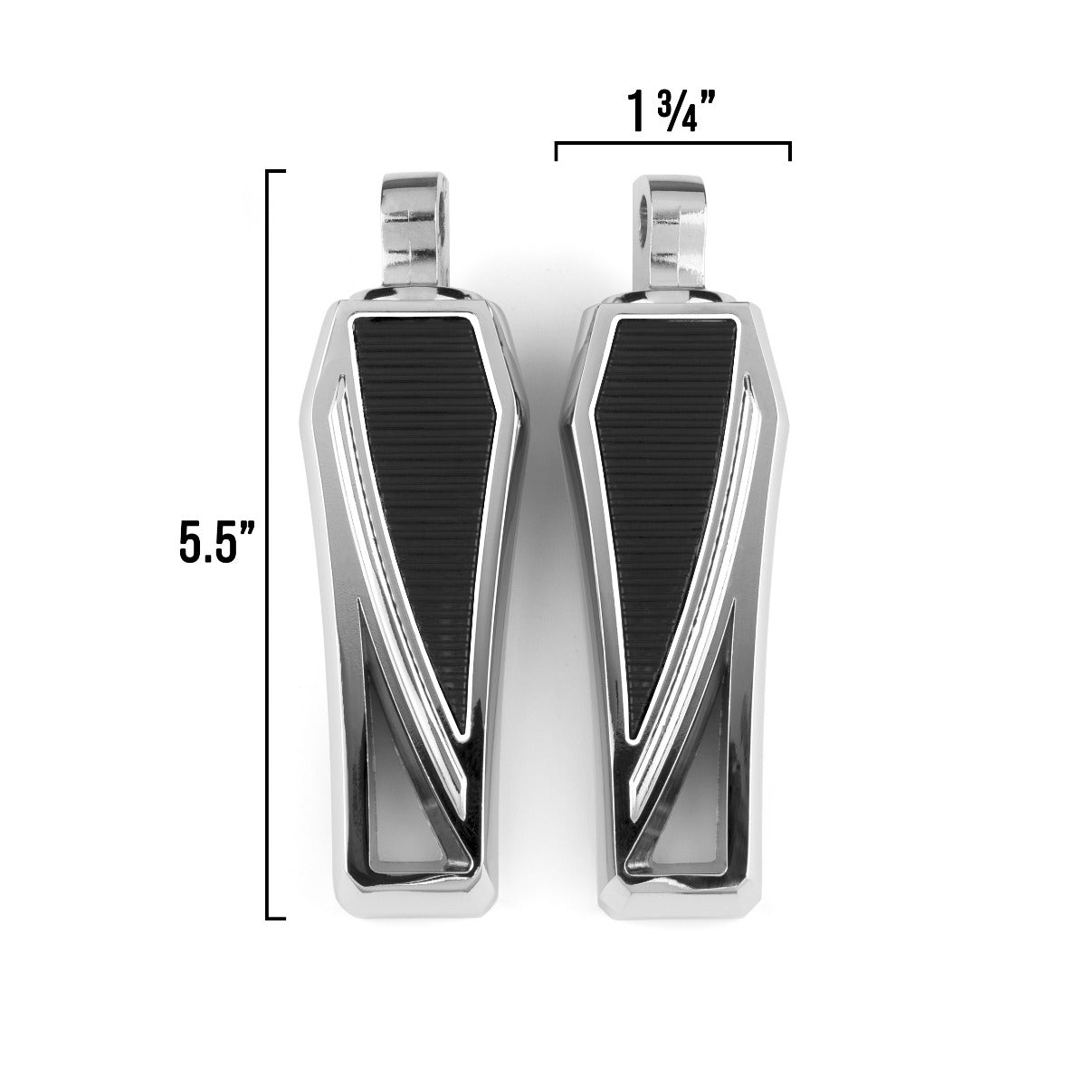 Phantom Foot Pegs Footrest Compatible with Harley Davidson Motorcycles, 1 Pair, Chrome