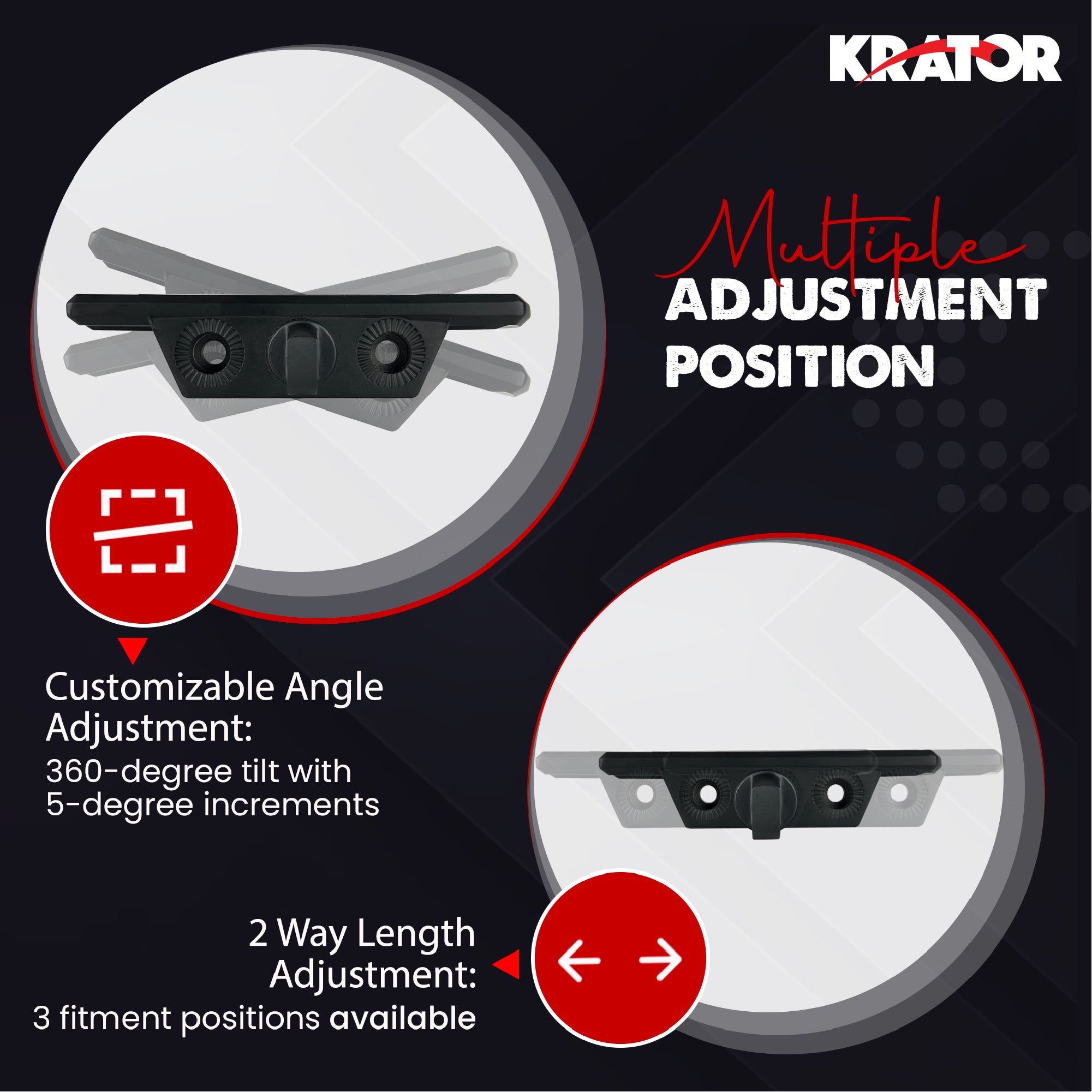 Krator Mini Adjustable Floorboards Compatible with Harley
