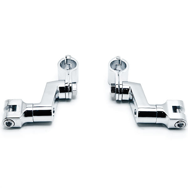 Chrome 1" Engine Guard Bowleg Footpeg Clamps for Motorcycles Cruisers Bobbers