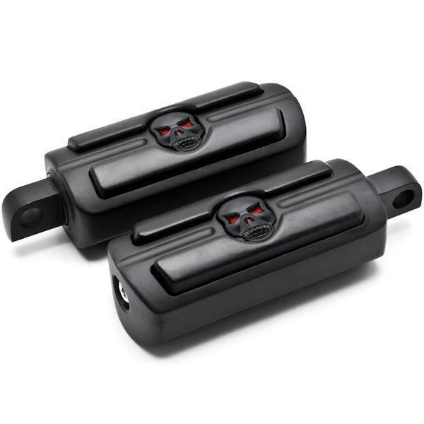 Skull Head Front & Rear Foot Peg Foot Rests Black for Harley Davidson (All Years)