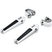 Chrome Anti-Vibrate Engine Guard Foot Pegs w/ Clamps 1" to 1-1/4" Highway Bars, Crash Bars, Engine Guards