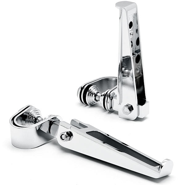 Chrome Anti-Vibrate Engine Guard Foot Pegs w/ Clamps 1" to 1-1/4" Highway Bars, Crash Bars, Engine Guards