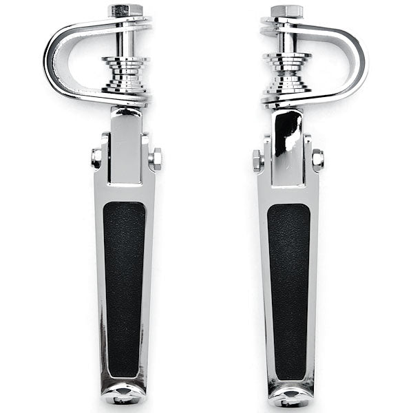Chrome Anti-Vibrate Engine Guard Foot Pegs w/ Clamps 1" to 1-1/4" Highway Bars, Crash Bars, Engine Guards
