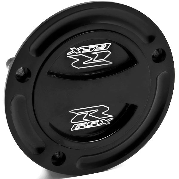OUMURS CNC Keyless Fuel Gas Tank Cap Cover For Suzuki GSXR600 04-13 & Hayabusa 08-13 - Black