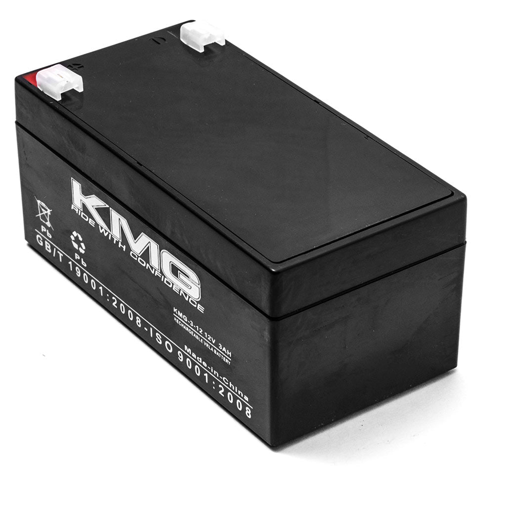 12V 3Ah F1 / F2 Terminal Sealed Lead Acid KMG-3-12 Battery Replaces NP3-12