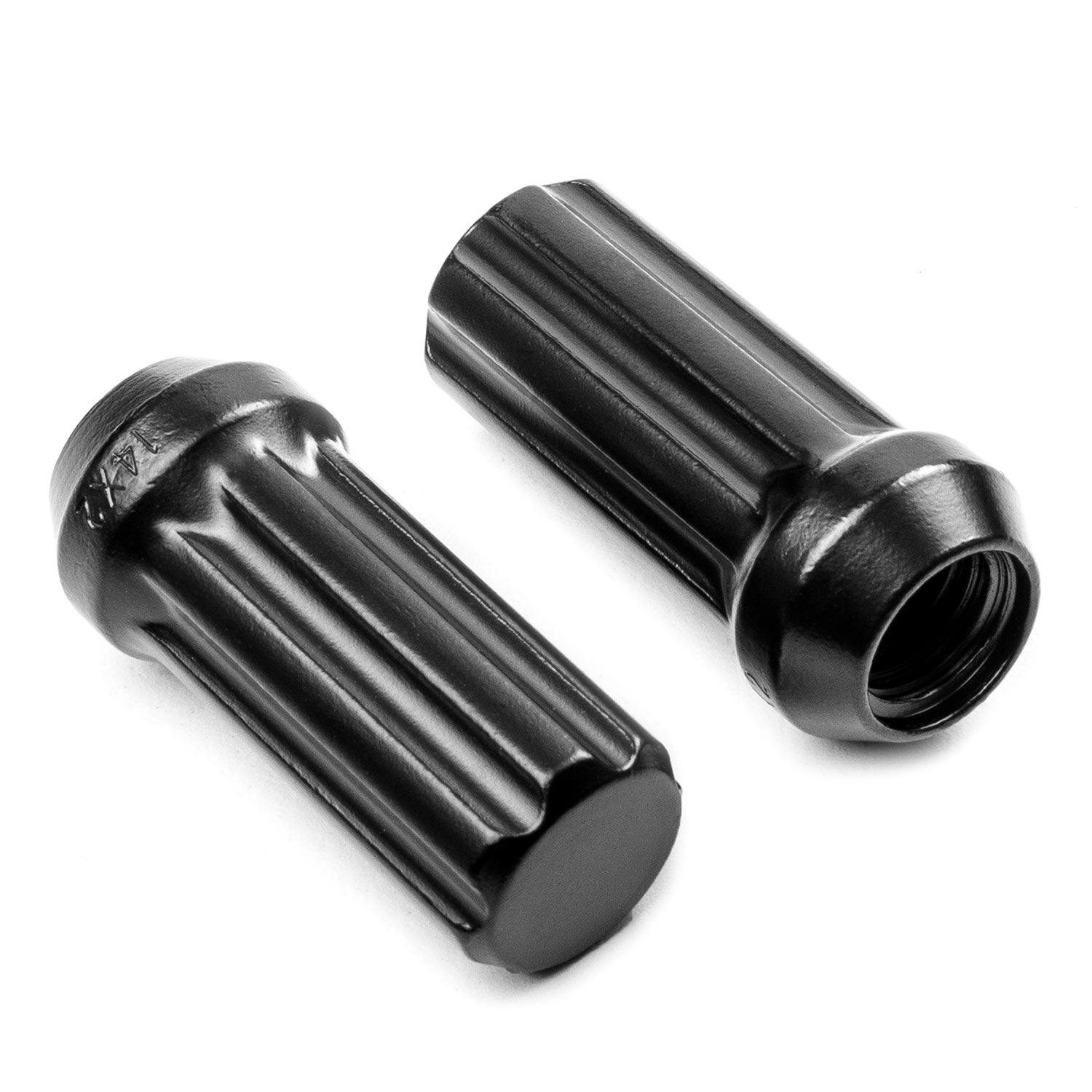 24x Black 14x2 Spline Lug Nuts + 2 Keys - Anti-Theft Locking Wheel Lug Nuts