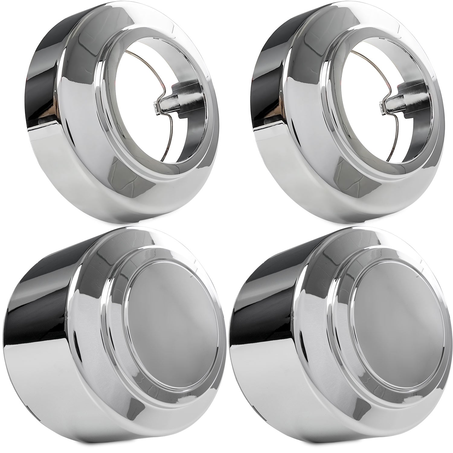 4x Chrome Center Caps Wheel Lug Nut Hub Cap Covers for 1995-1997 Ford F250 F350