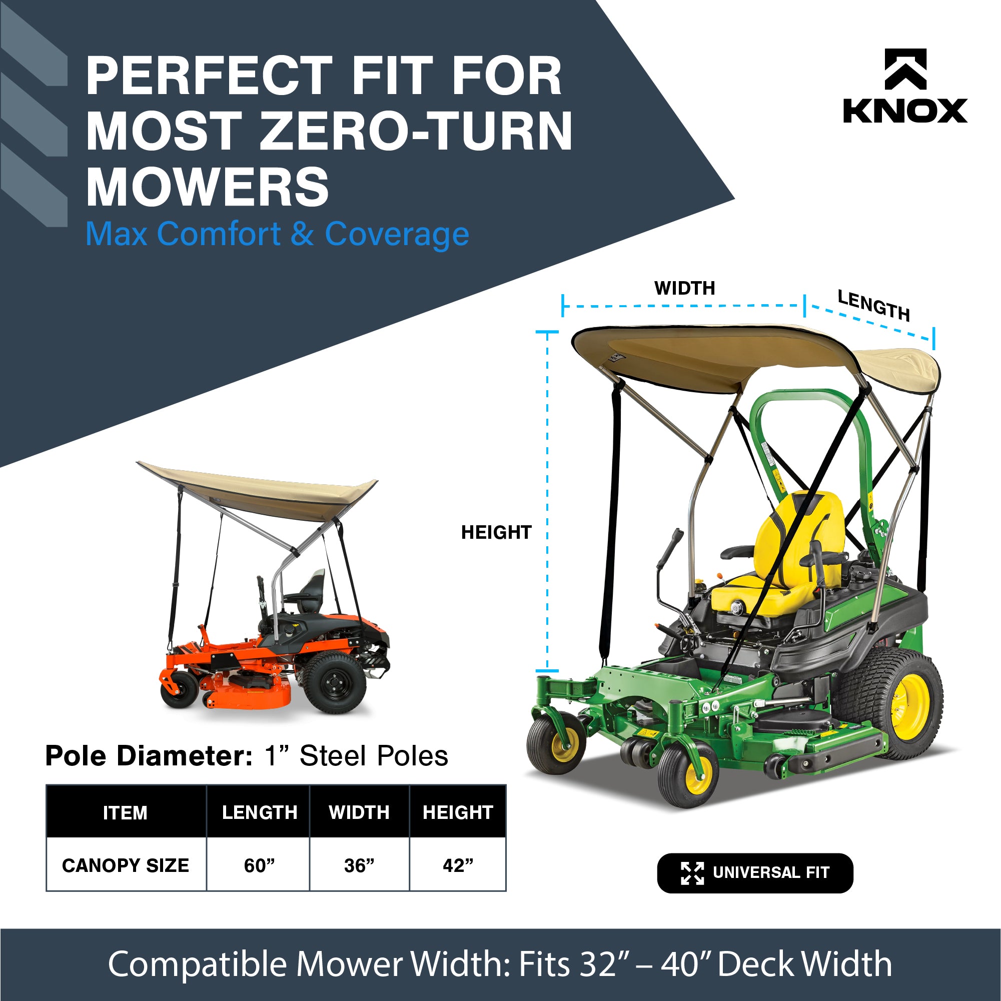 KNOX Zero Turn Lawn Mower Canopy