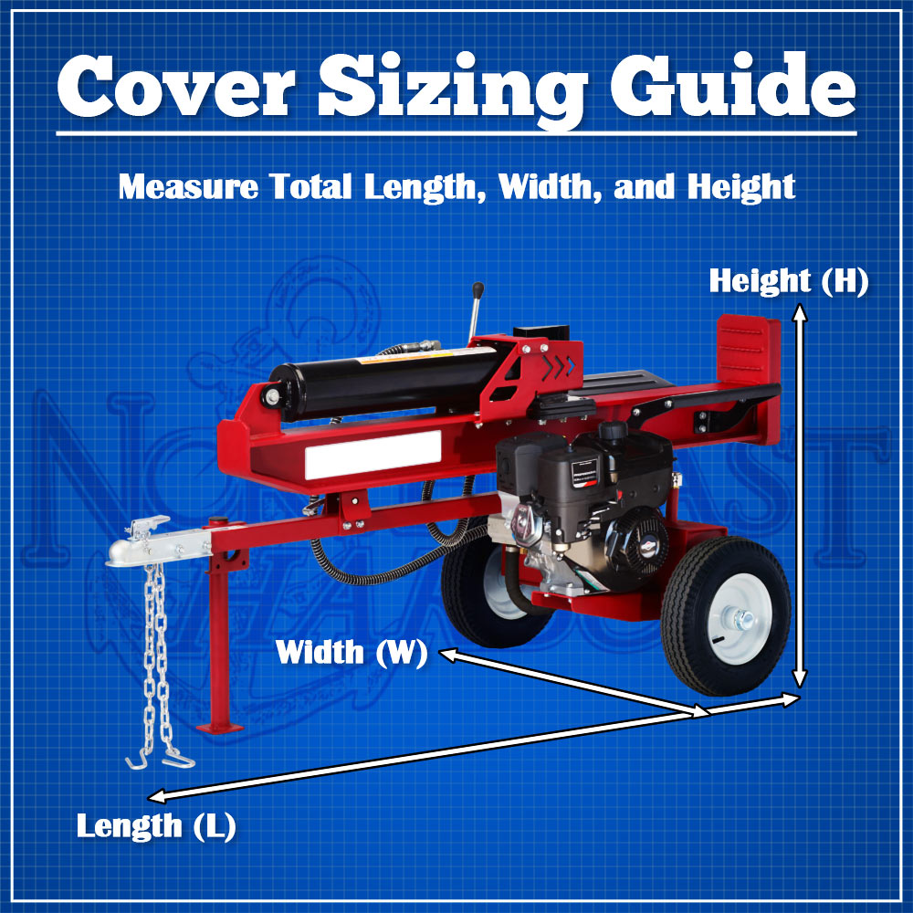 Gas Log Splitter Storage Cover All Weather Protection - Black (65" x 60" x 30")