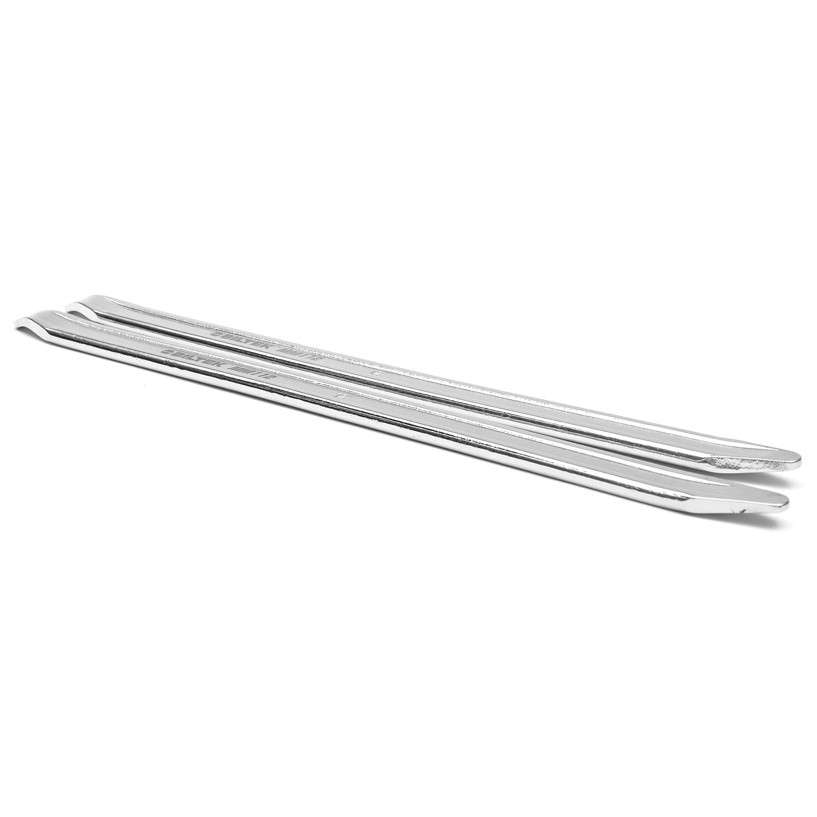Biltek 12" Straight & Curved Tire Iron Tool- Durable Forged Steel- Set of 2