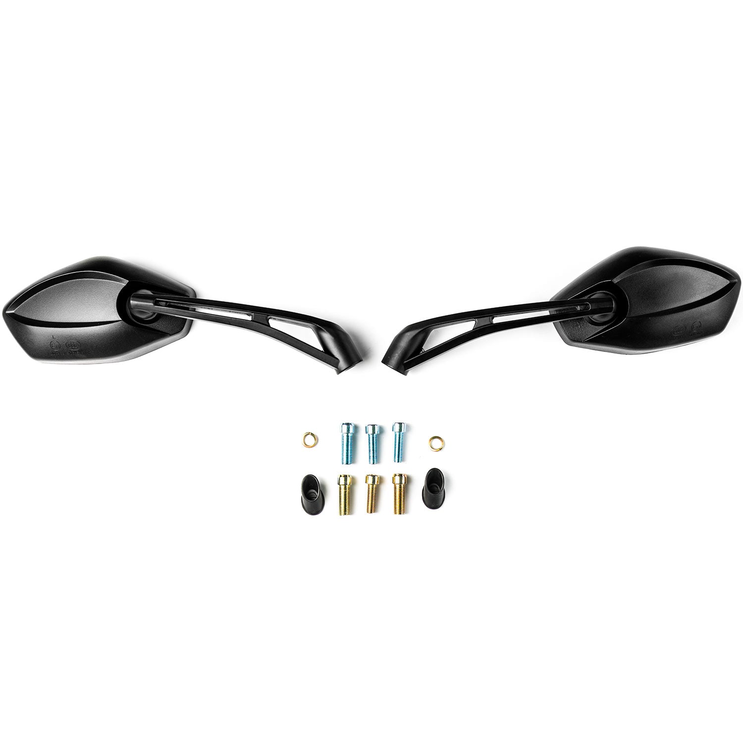 Black Universal Motorcycle Mirrors Cruiser Sport Bike Chopper Rear View Mirror