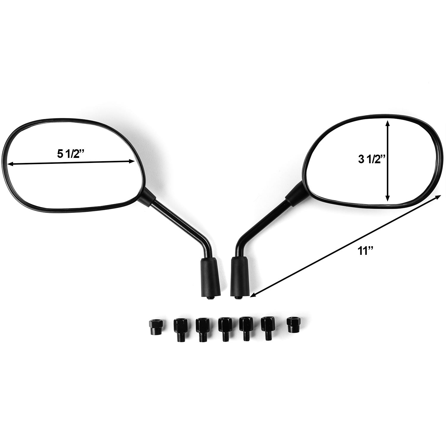 Black Universal Motorcycle Mirrors Cruiser Sport Bike Chopper Rear View Mirror