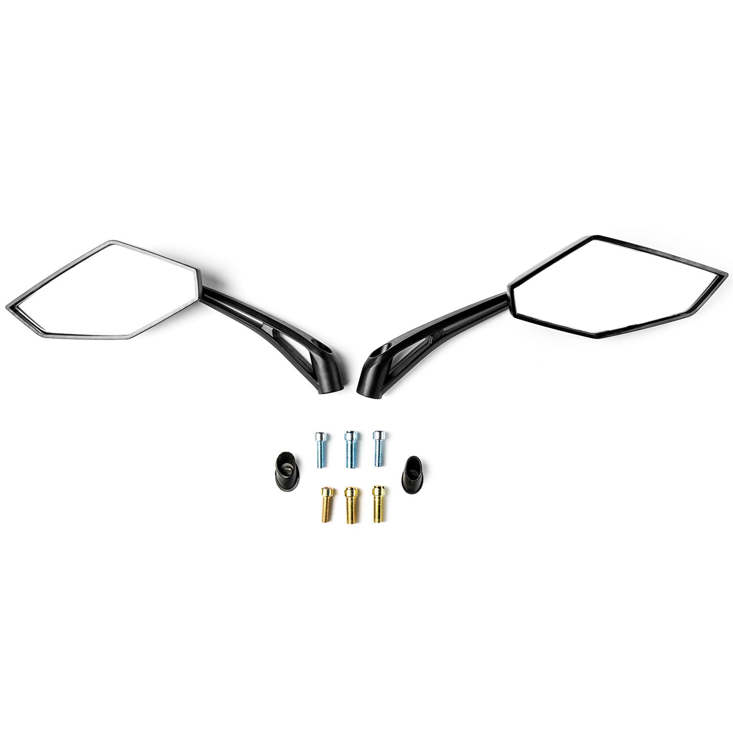 Black Universal Motorcycle Mirrors Cruiser Sport Bike Chopper Rear View Mirror