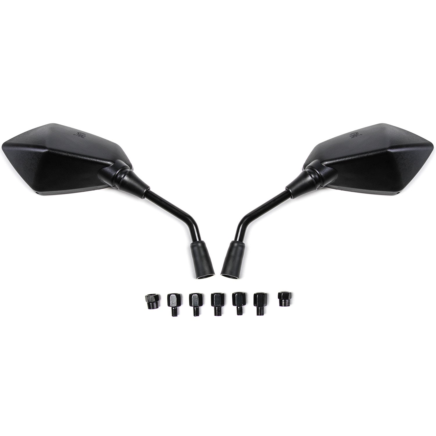 Black Universal Motorcycle Mirrors Cruiser Sport Bike Chopper Rear View Mirror