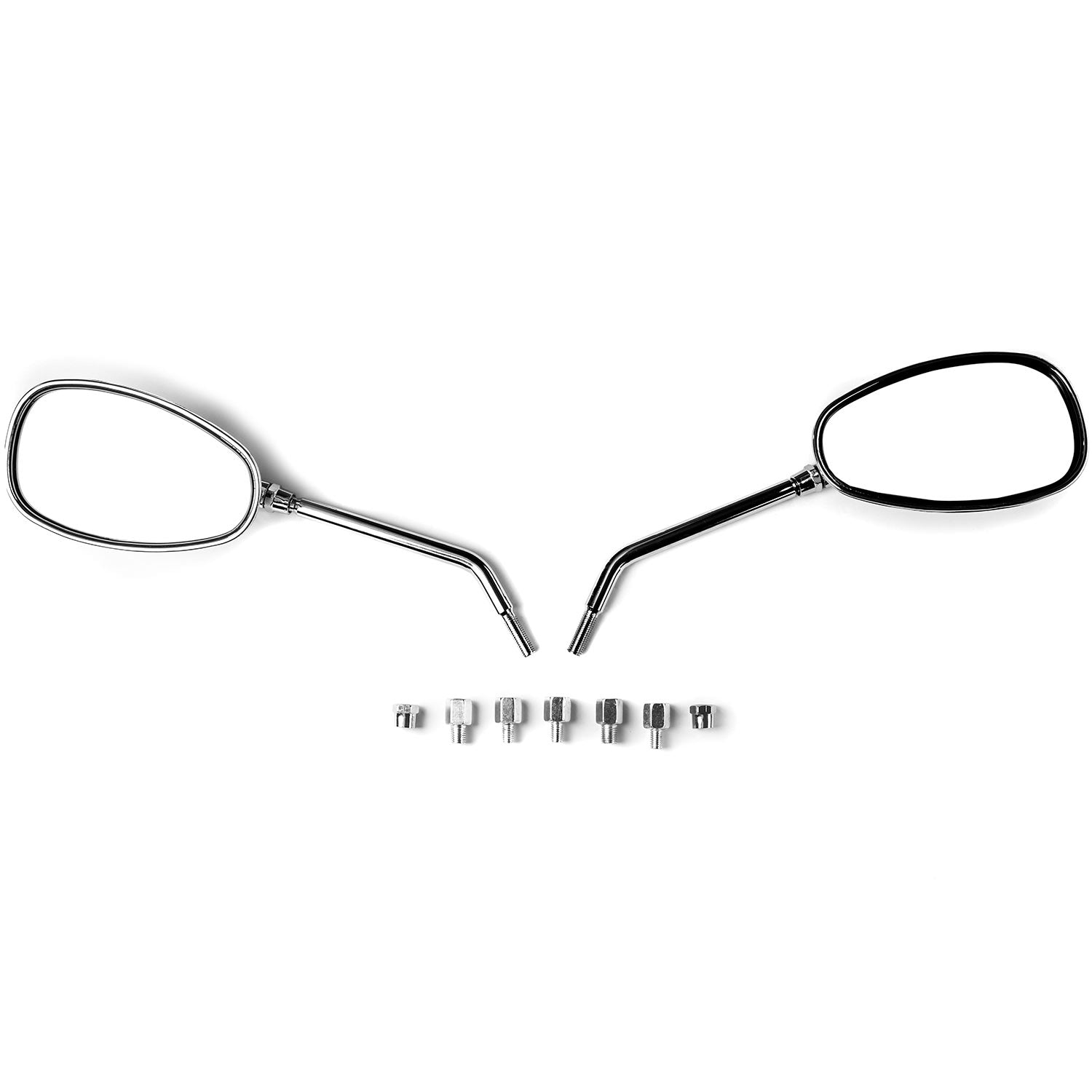 Chrome Universal Motorcycle Mirrors Cruiser Sport Bike Chopper Rear View Mirror