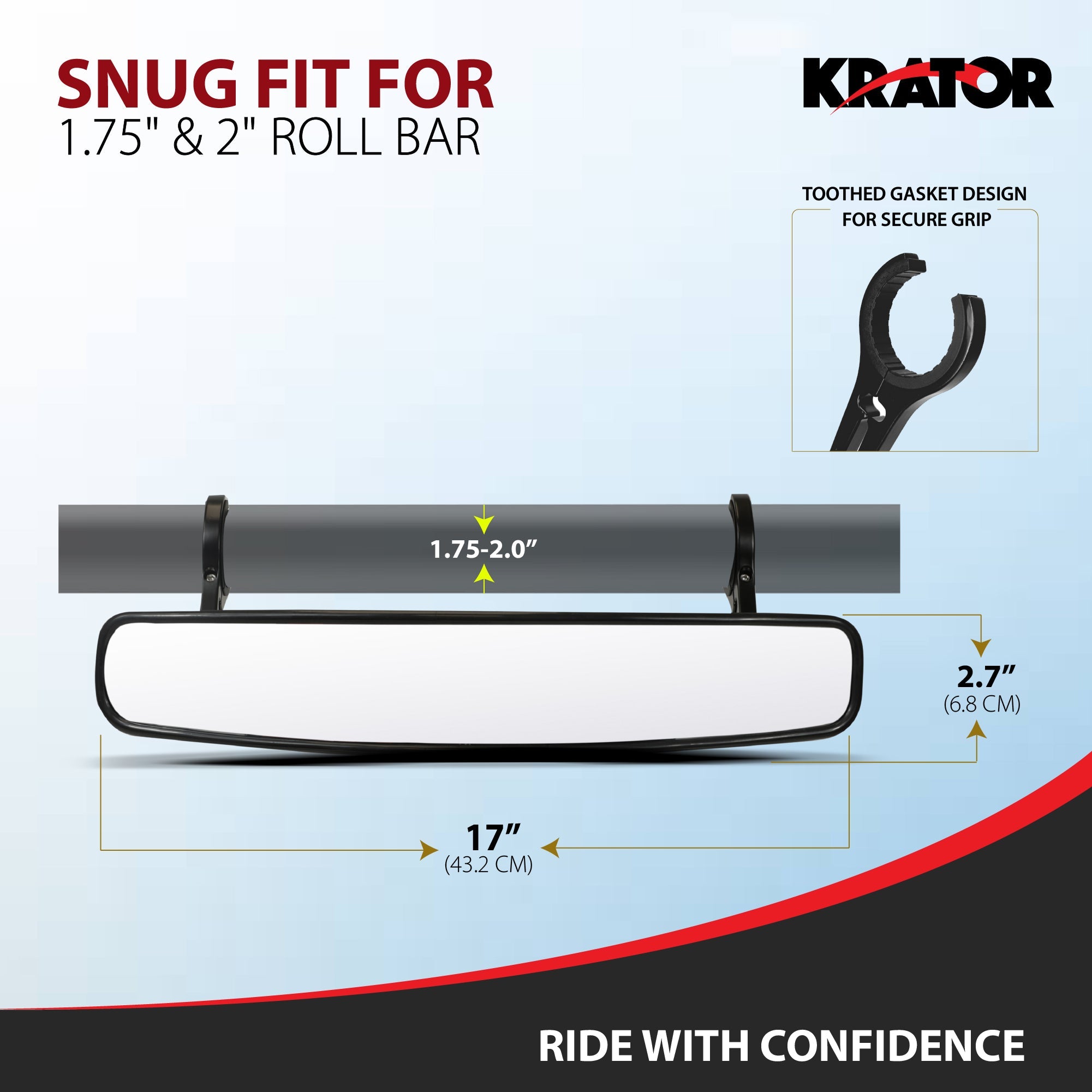 Krator UTV Mirror 1.75" & 2" Bars