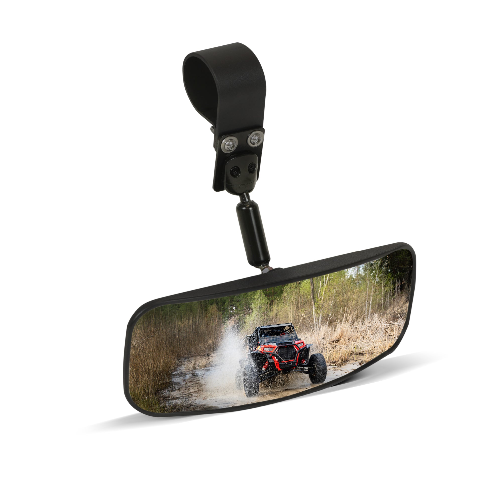 Krator UTV Rear View Mirror for 1.75"-2" Roll Bar, Wide-Angle Convex UTV Mirror
