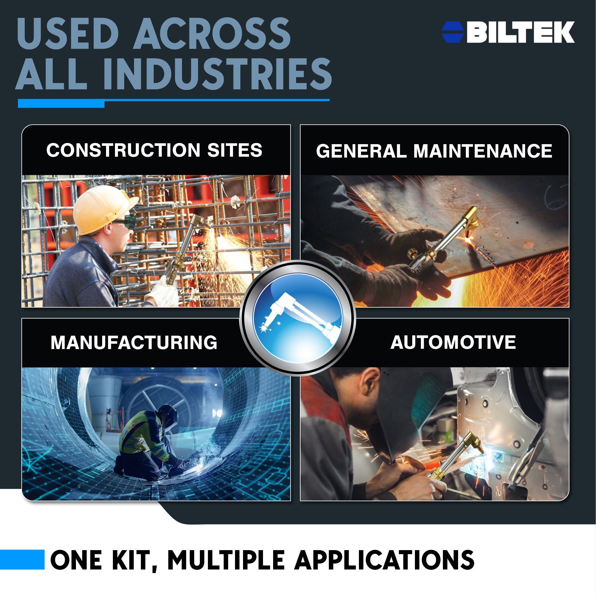 Biltek Portable Welding Cutting Torch Kit Oxy Acetylene Victor Type Torch Kit