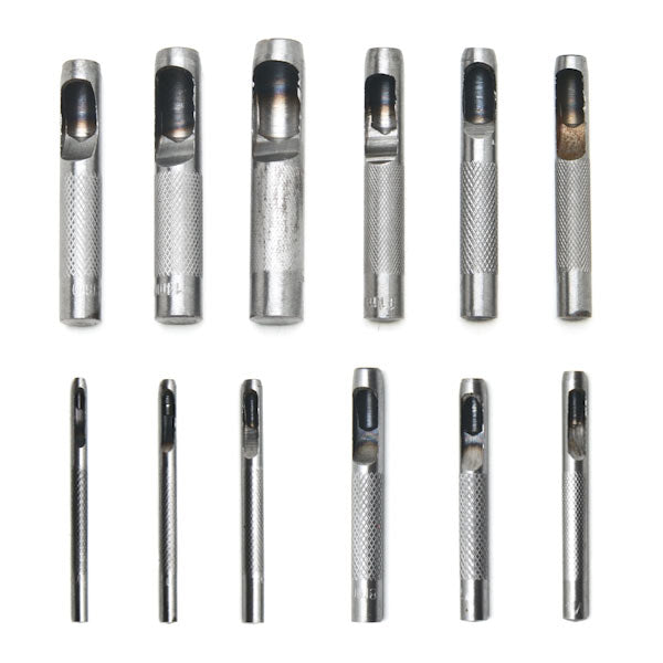13pc Hollow Metal Leather Punch Set Punches Professional Wood Plastic Gasket