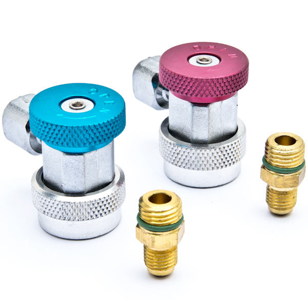 Air Condition Manifold Refrigerant Quick Coupler Adapters High & Low R134A Adjustable