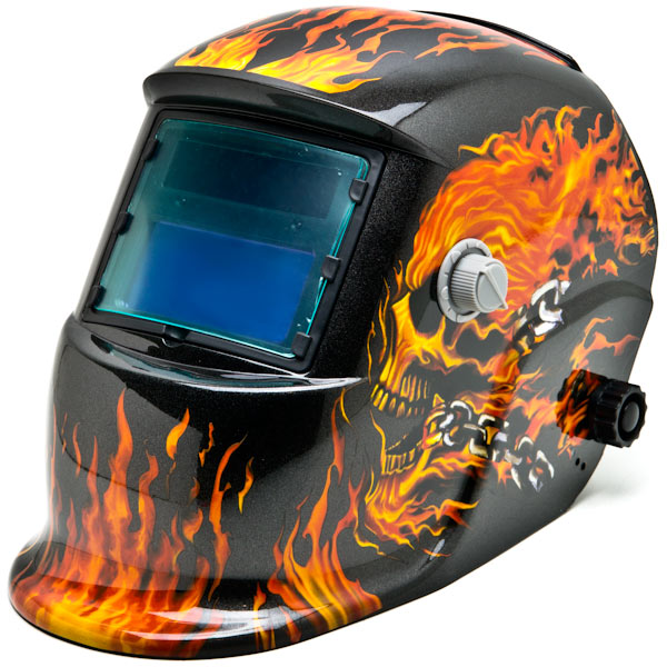 Professional Auto Darkening Solar Welding Helmet MIG TIG ARC Plasma Flames Skull