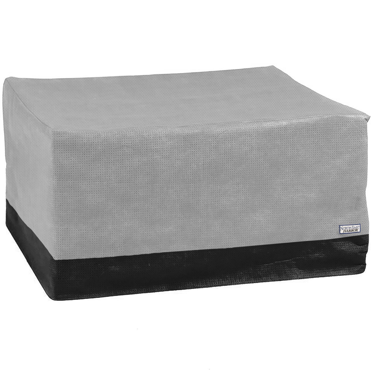 Square Fire Pit Cover Outdoor Patio - 32"L x 32"W x 24"H - Gray with Black Hem