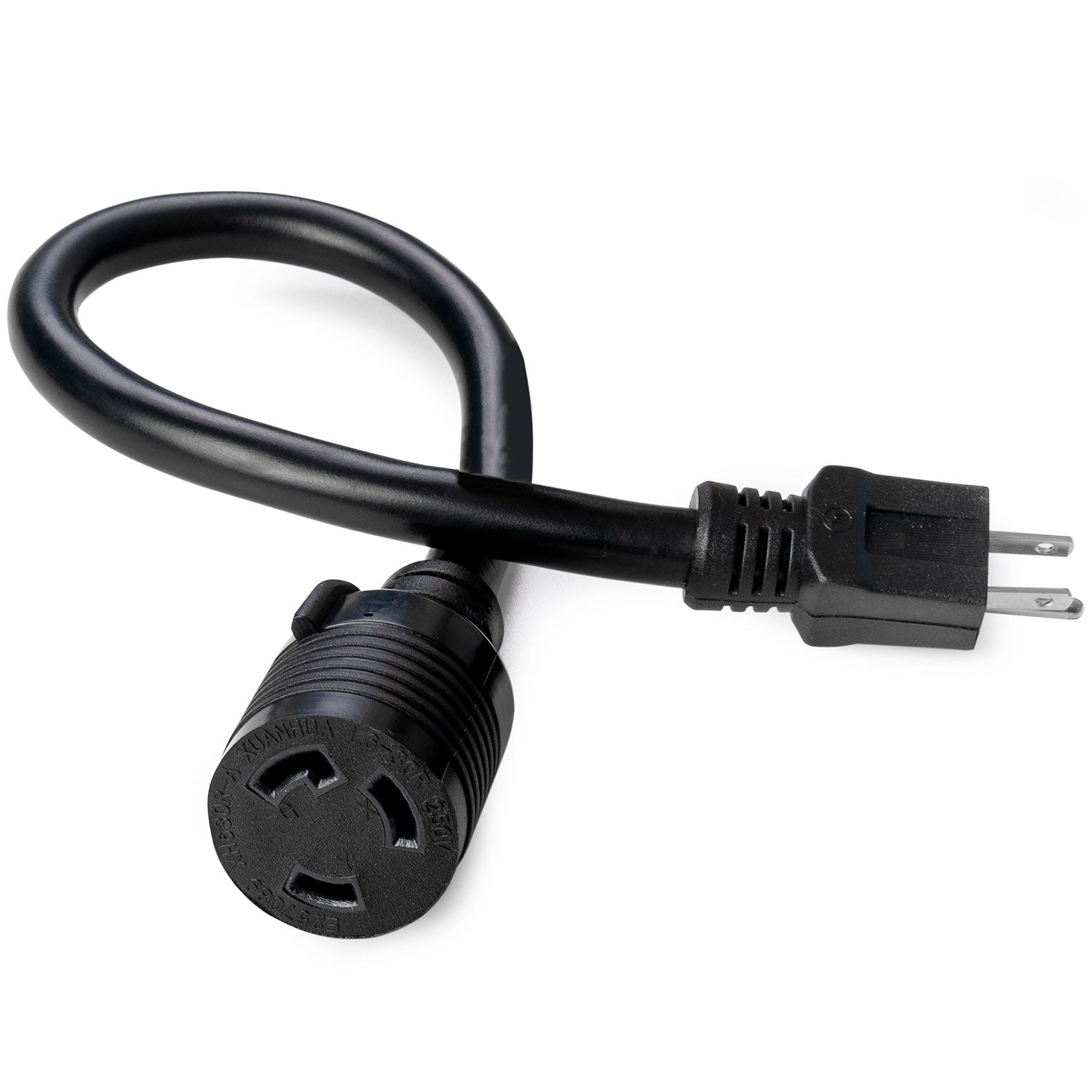 20" Pigtail Adapter Cord - Standard US Plug 110V to 220V NEMA L6-30R (15 to 30A)