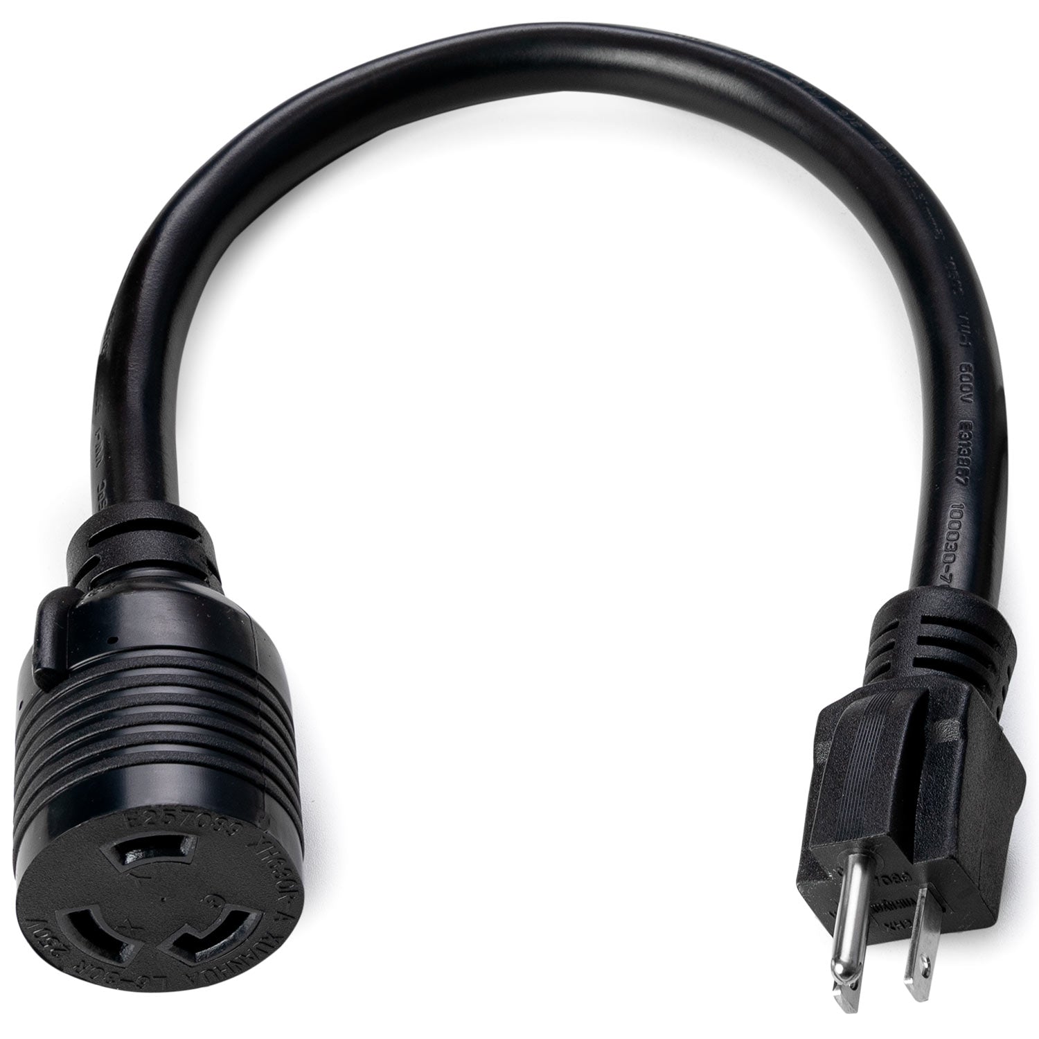 20" Pigtail Adapter Cord - Standard US Plug 110V to 220V NEMA L6-30R (15 to 30A)
