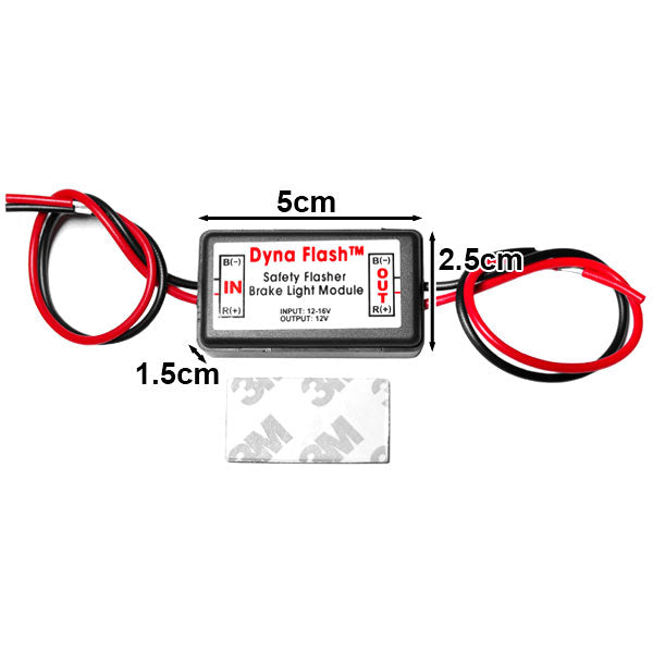 Dyna Flash Brake Light Flasher Module - Rear Alert Tail Brake Light Safety Flasher Module Strobe Car Motorcycle Scooter