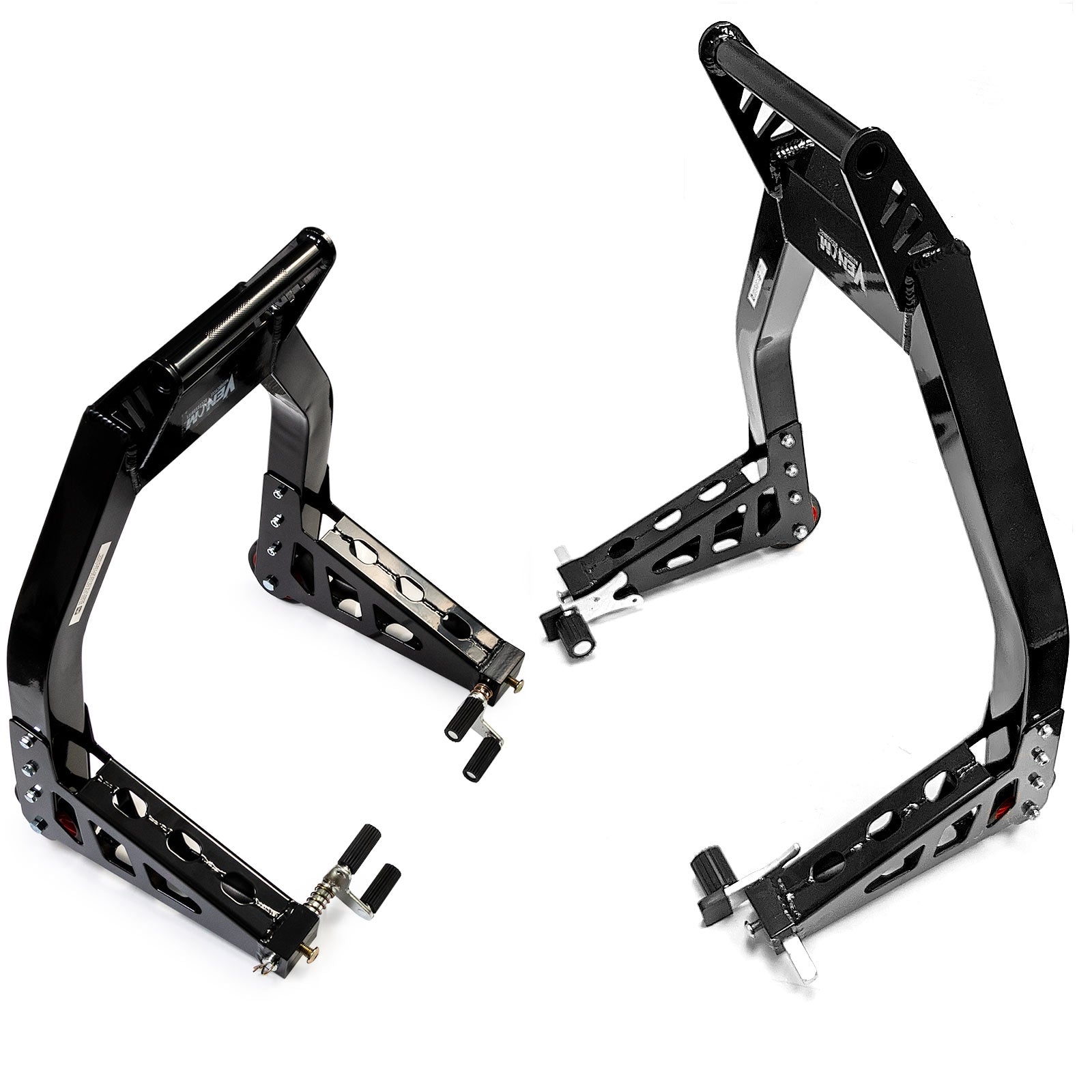 Venom Sport Bike Motorcycle Swingarm Spool Lift Stand (Front & Rear), Black