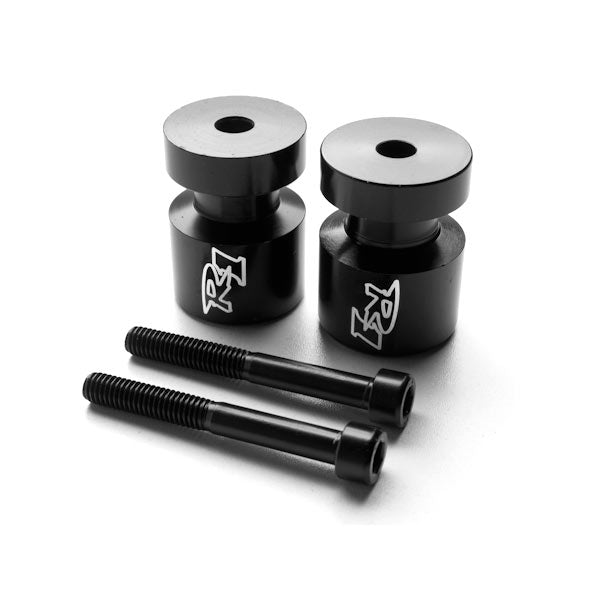 Black Yamaha "R1" Engraved Swingarm Spools Sliders - R1 R6S R6 FZ1 FZ6 VMAX XV250 and More! (1998-2013)