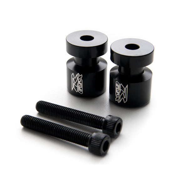 Black Suzuki "GSXR" Engraved Swingarm Spools Sliders - GSXR 600 750 1000 Hayabusa and More! (1989-2013)