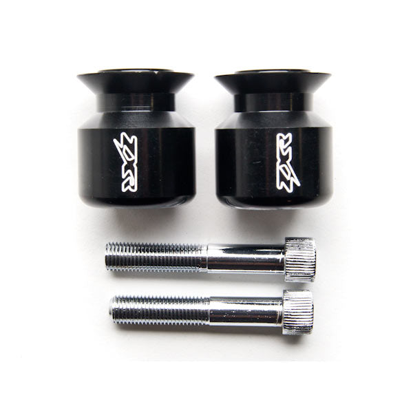 Black Kawasaki Ninja "ZX-R" Engraved Swingarm Spools Sliders - ZX6R, ZX9R, ZX10R, ZX-14, ZX12R and More! (1998-2011)