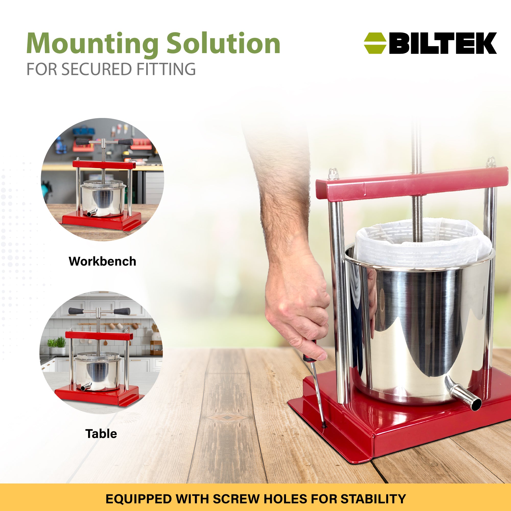 Biltek Stainless Steel Cheese & Fruit Press For Wine