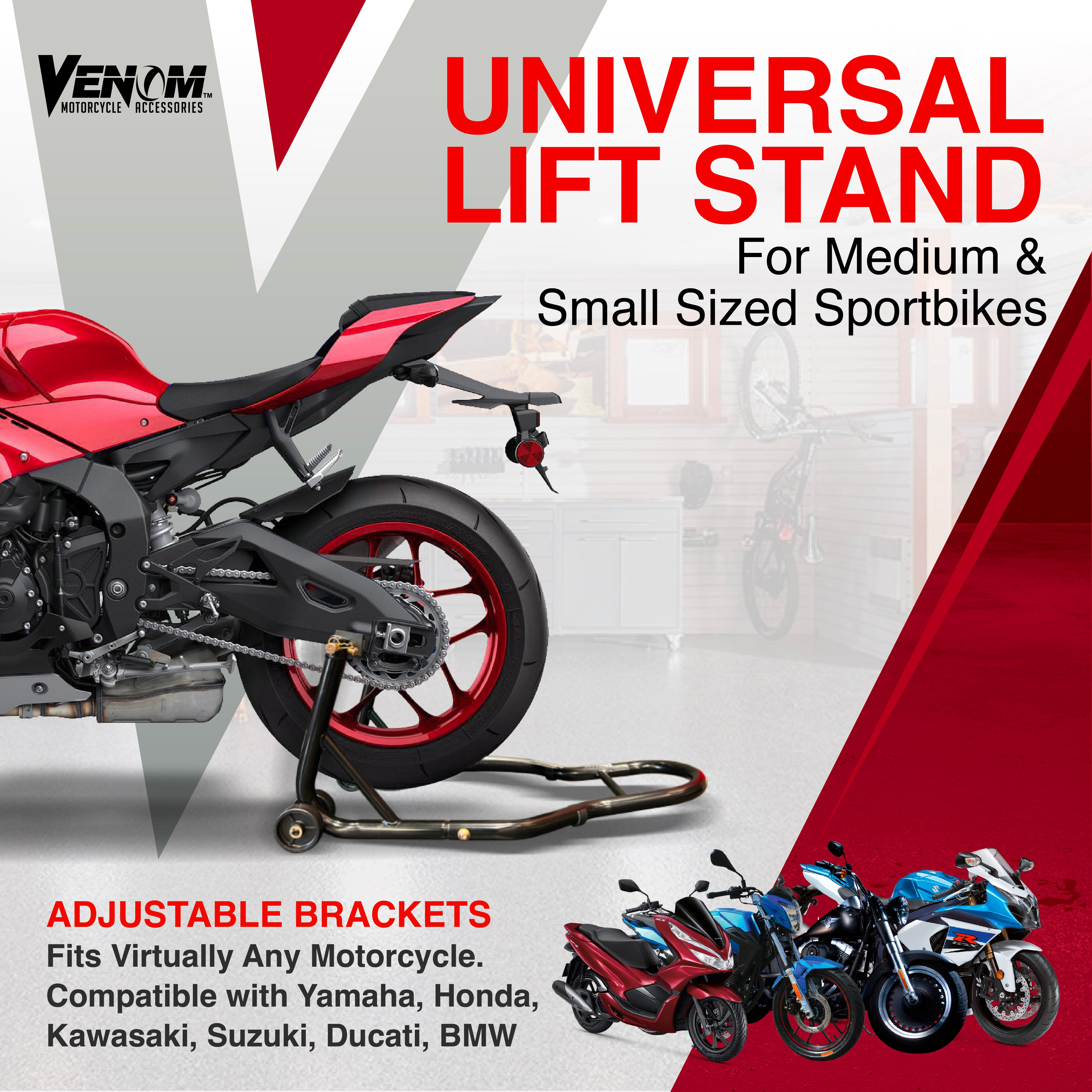 Venom Motorcycle Rear Wheel Swingarm Paddle Lift Stand