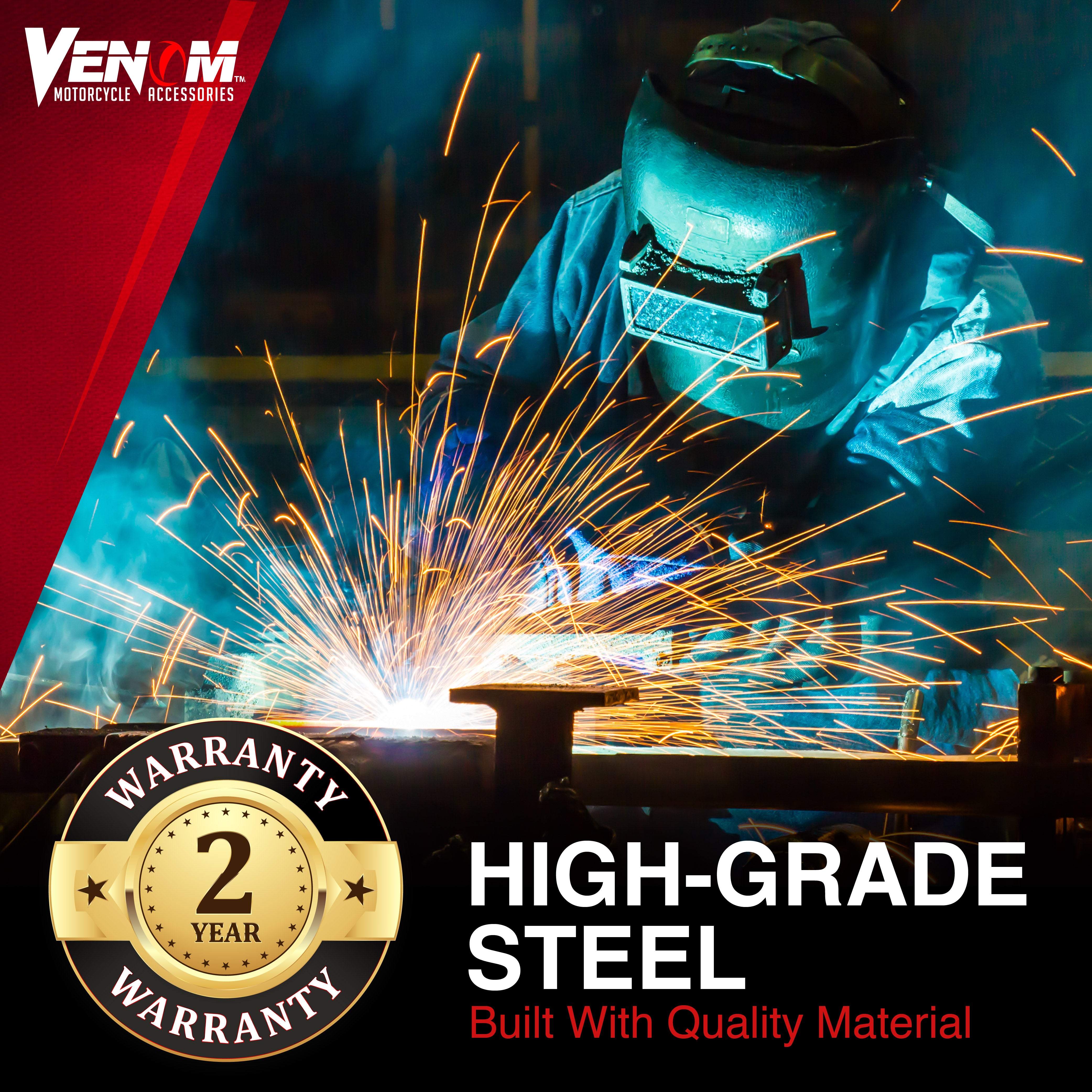 Venom Motorcycle Lift Stand - Front Wheel Fork Stand Rear Wheel Swingarm Spool Stand - Universal Fit