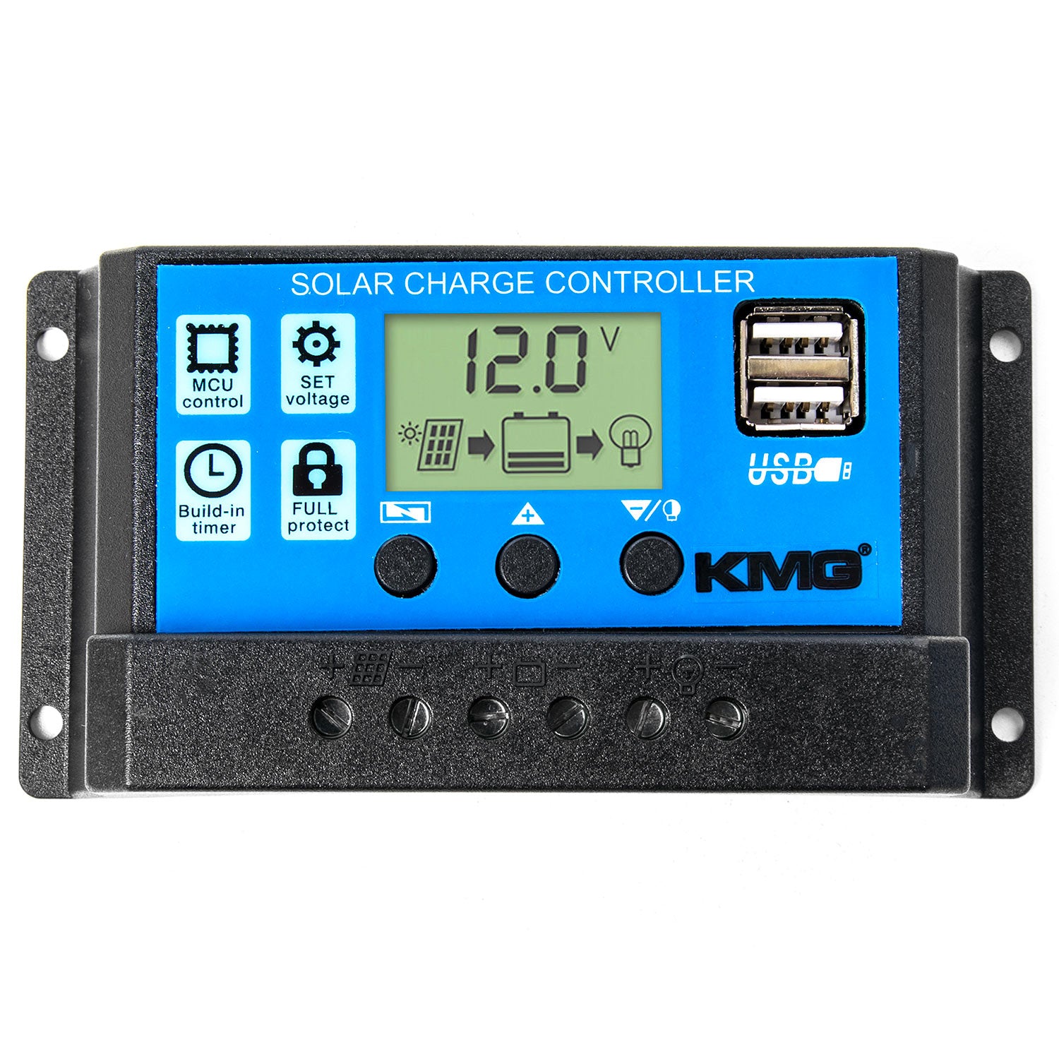 30A 12V/24V LCD Solar Panel Battery Regulator With Dual USB – Charge Controller