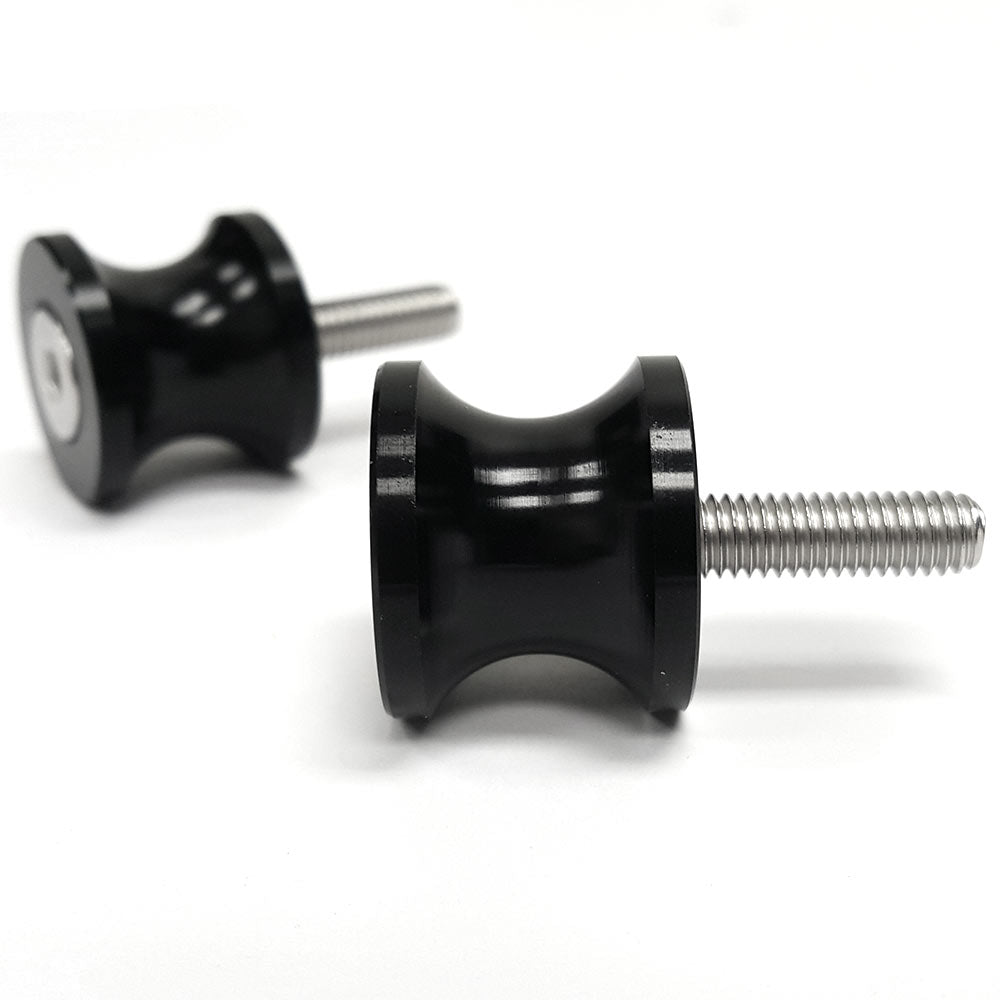 Low Profile 6mm Black Swingarm Spools (Fits Most Yamaha Bikes)