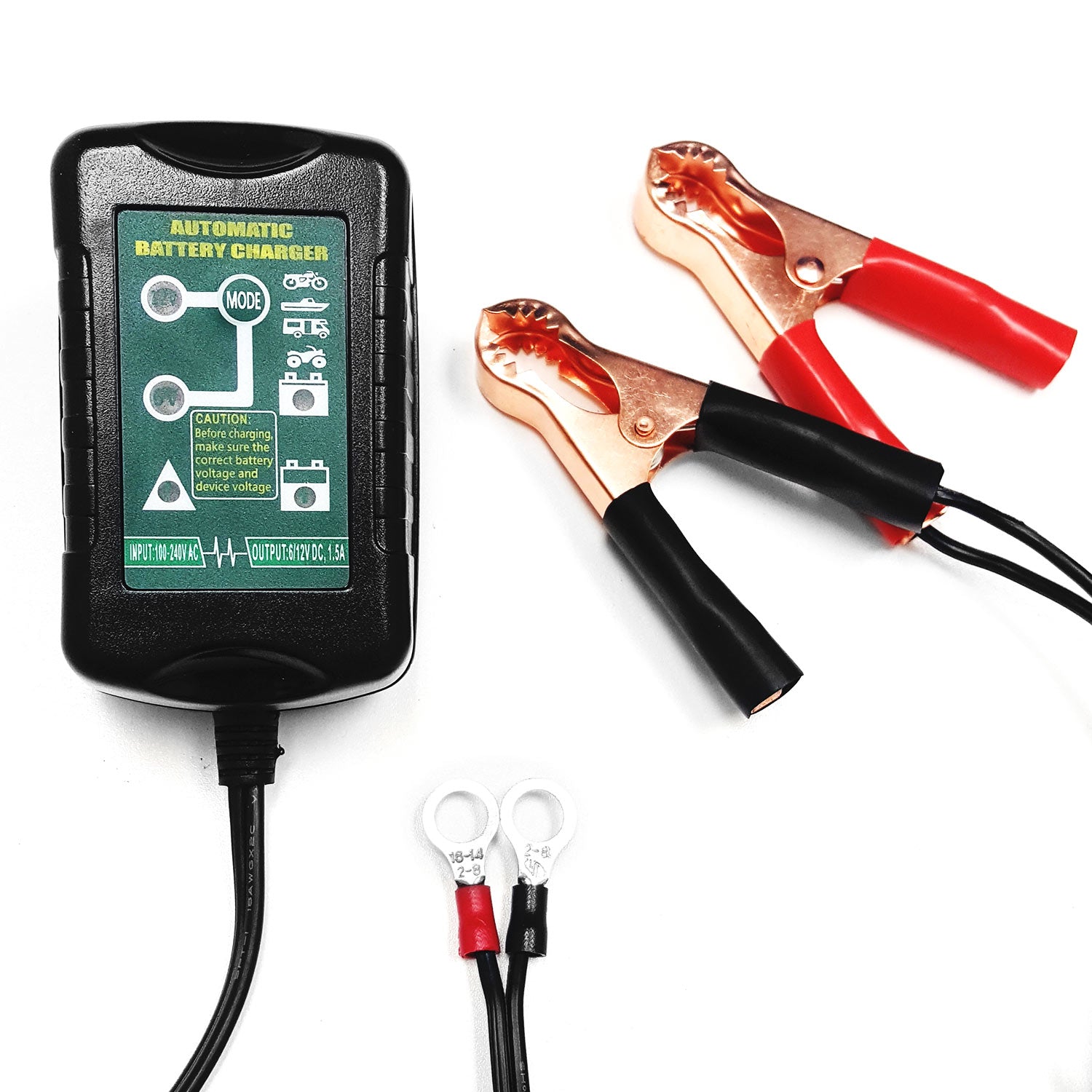 Smart Battery Trickle Charger 1.0 Amp 12V / 6V Battery Maintainer - Fully Charges and Maintains Proper Voltage - Prevents Overcharge - Perfect for RV, Car, Truck, Motorcycle, Boat, ATV, or Mower Batteries