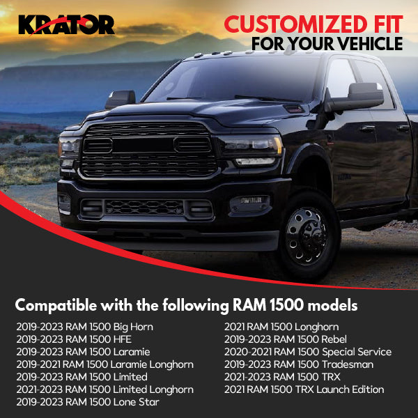 Krator Tailgate Assist for RAM 1500 Big Horn, HFE, Laramie, Limited 2019-2023