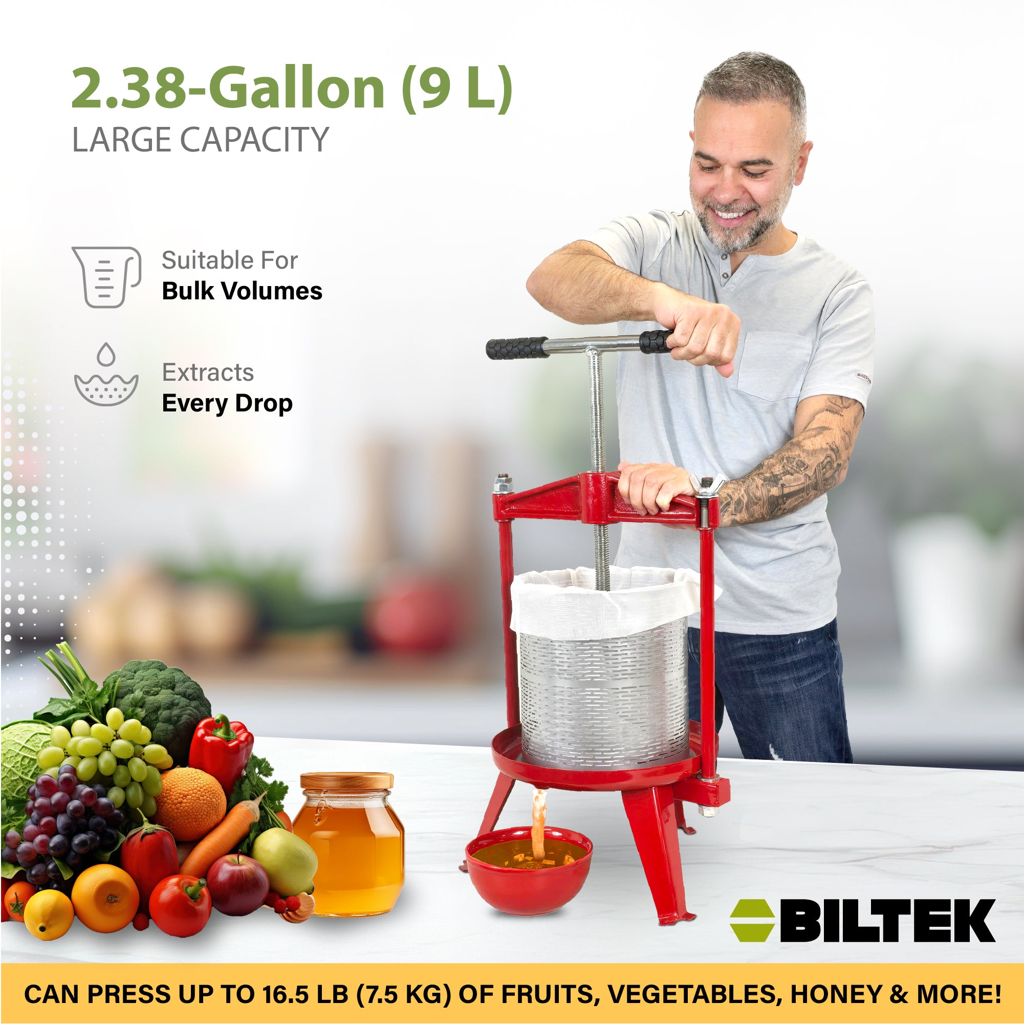 Biltek Fruit Press For Wine Making With Large Capacity