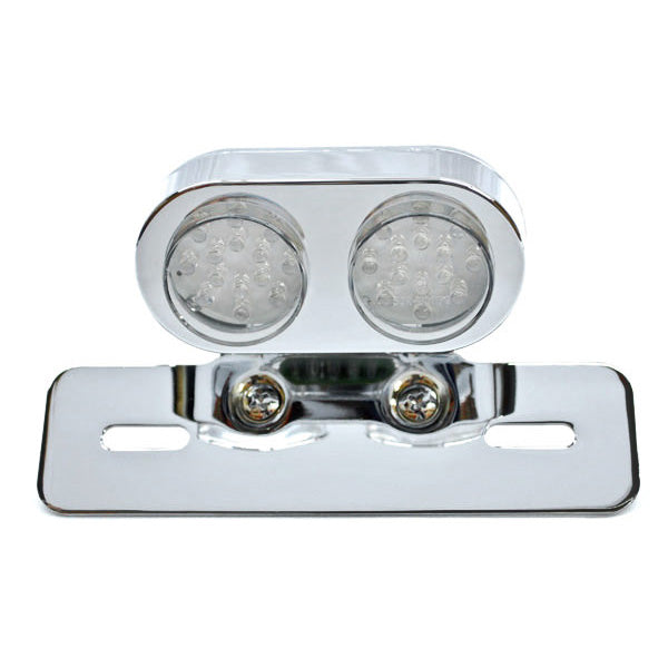 Universal Motorcycle LED Tail Light – Brake, Turn Signal & License Plate Bracket Combo (Red/Smoke Lens)