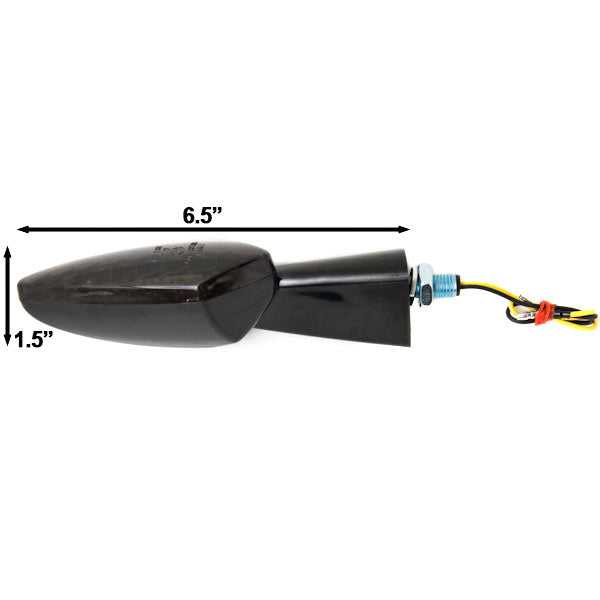 Black Custom LED Turn Signals Smoke Lens Indicator Lights Lamp Chopper Cruiser