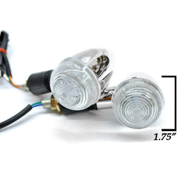 Motorcycle 2 pcs LED Chrome Clear Bullet Turn Signals Indicators