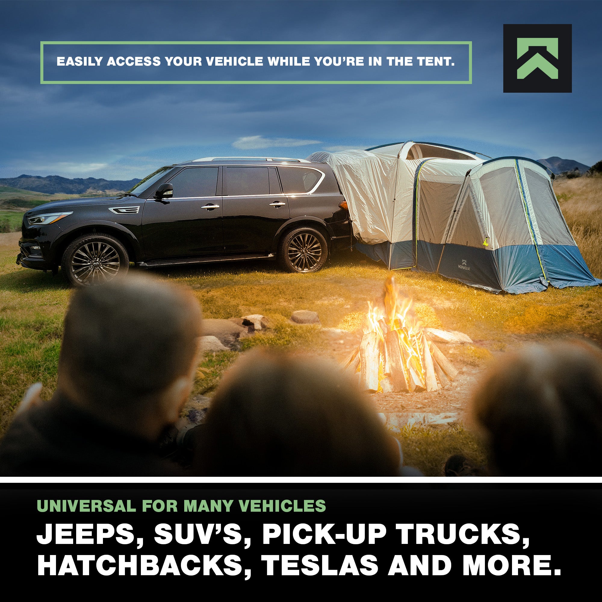 KNOX Customizable SUV Tents Water Resistant 10-Person Tent, Blue And Grey