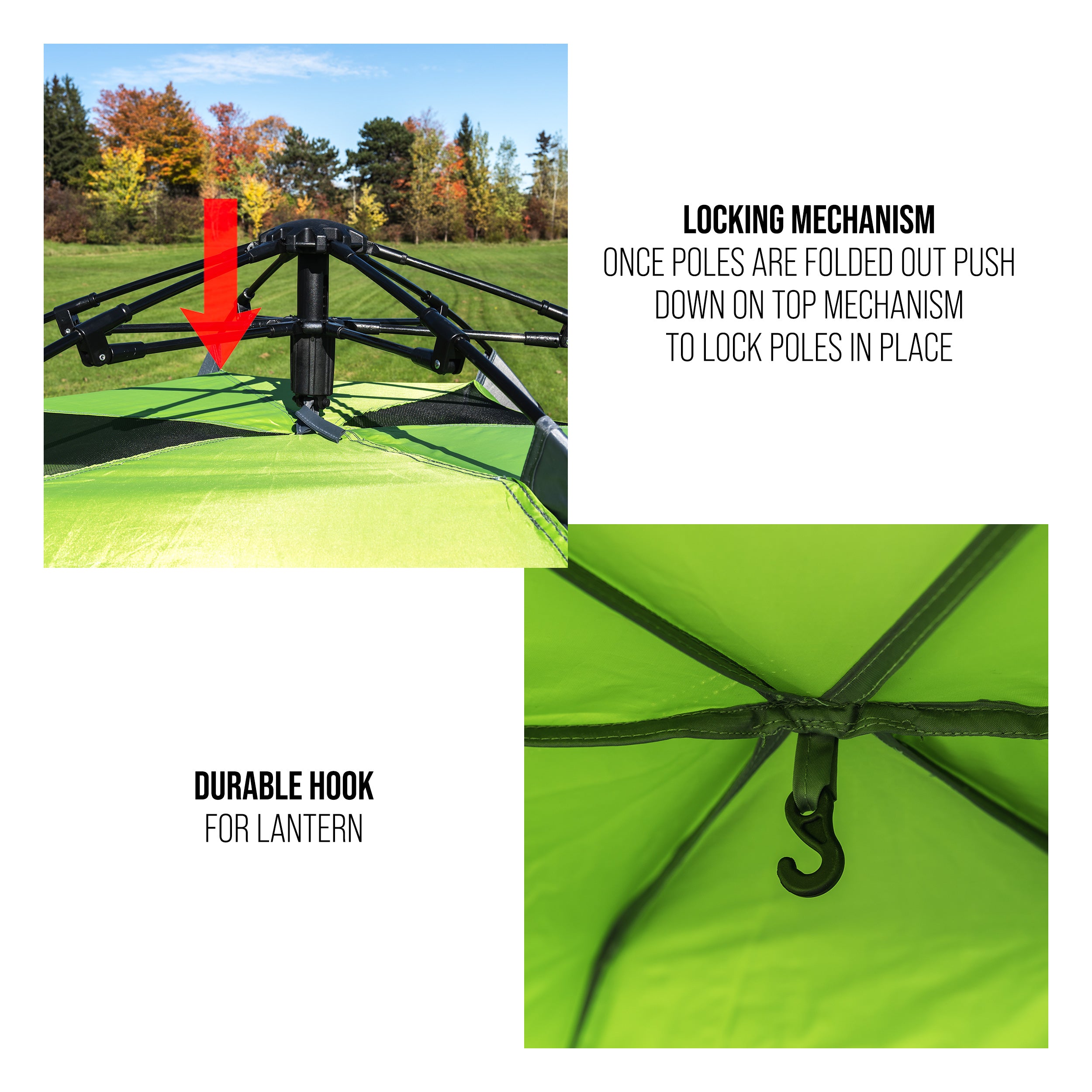 5 Person Instant Automatic Camping Tent Waterproof Double Layered Fabric, Portable Hexagon Tent with Carry Bag, Green, 8.9'L x 8.9'W x 5.25'H